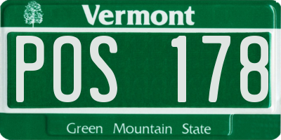 VT license plate POS178