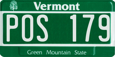 VT license plate POS179