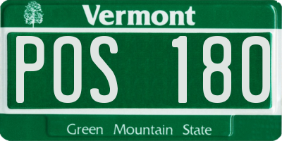 VT license plate POS180