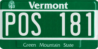 VT license plate POS181