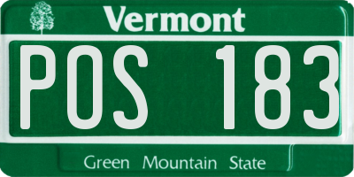 VT license plate POS183