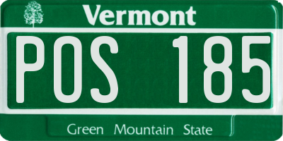 VT license plate POS185