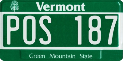 VT license plate POS187