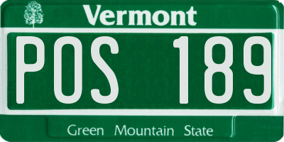 VT license plate POS189