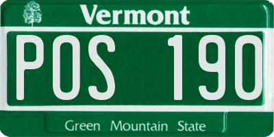 VT license plate POS190
