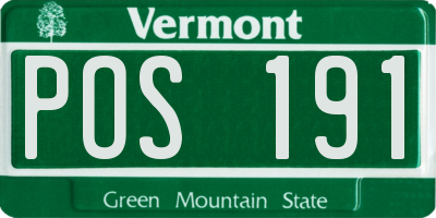 VT license plate POS191