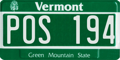 VT license plate POS194