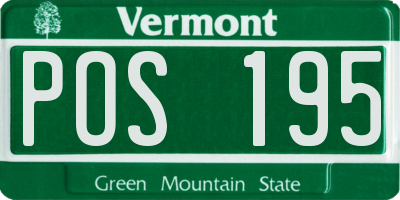 VT license plate POS195