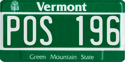 VT license plate POS196