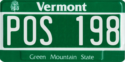 VT license plate POS198