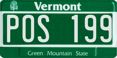 VT license plate POS199