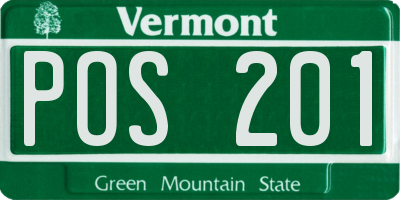 VT license plate POS201