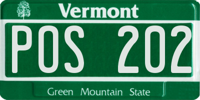 VT license plate POS202