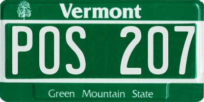 VT license plate POS207