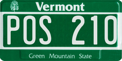 VT license plate POS210