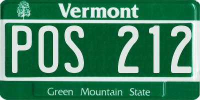 VT license plate POS212