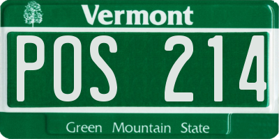 VT license plate POS214