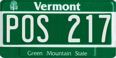 VT license plate POS217