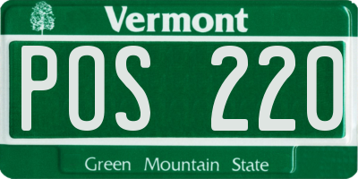 VT license plate POS220