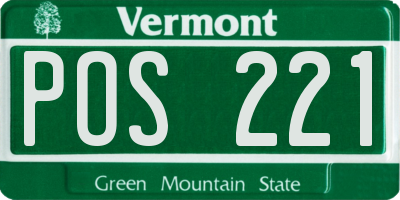 VT license plate POS221