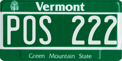VT license plate POS222