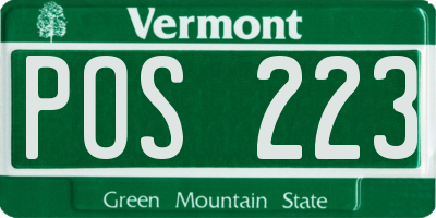 VT license plate POS223