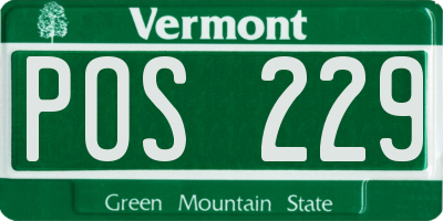 VT license plate POS229
