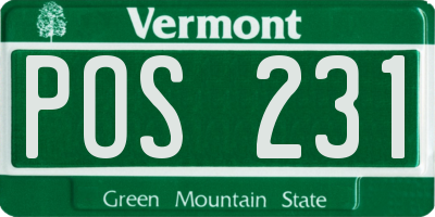VT license plate POS231