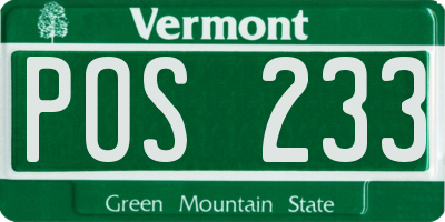 VT license plate POS233
