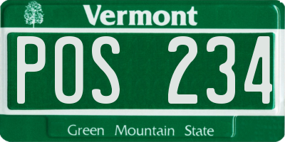 VT license plate POS234