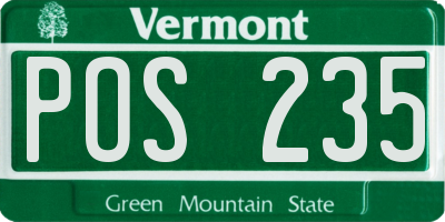 VT license plate POS235