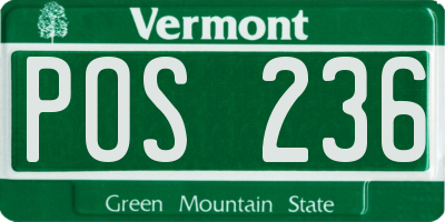 VT license plate POS236