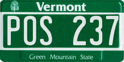 VT license plate POS237
