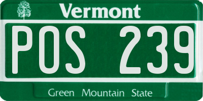 VT license plate POS239