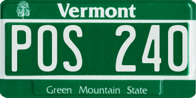 VT license plate POS240
