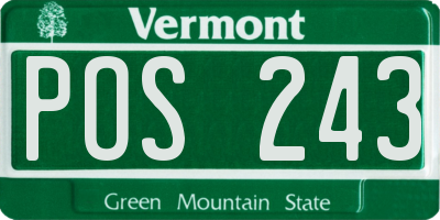 VT license plate POS243