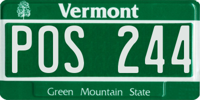 VT license plate POS244