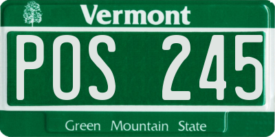 VT license plate POS245