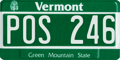 VT license plate POS246