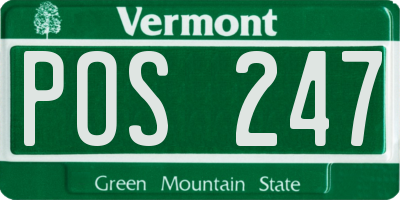 VT license plate POS247