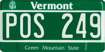 VT license plate POS249