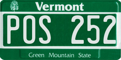 VT license plate POS252