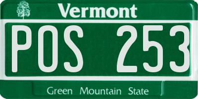 VT license plate POS253
