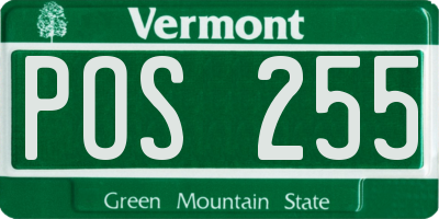 VT license plate POS255