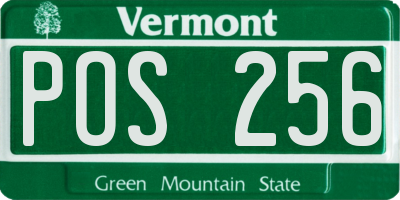 VT license plate POS256