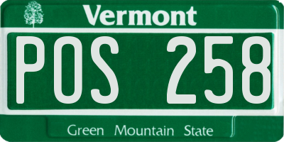 VT license plate POS258