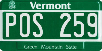 VT license plate POS259