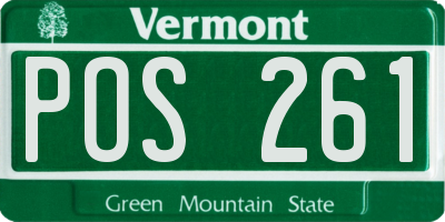 VT license plate POS261