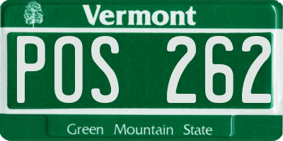 VT license plate POS262