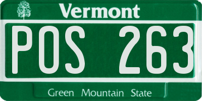 VT license plate POS263